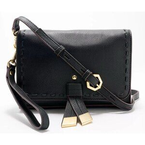 LODIS Leather Front Flap Danica Crossbody Bag Black A644468
